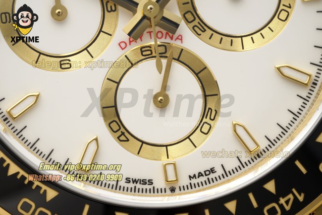 Daytona 126518 40mm Clean White/Stick on YG/RU Strap SH4131 Super Clone Daytona 126518 40mm Clean White/Stick on YG/RU Strap SH4131 Super Clone