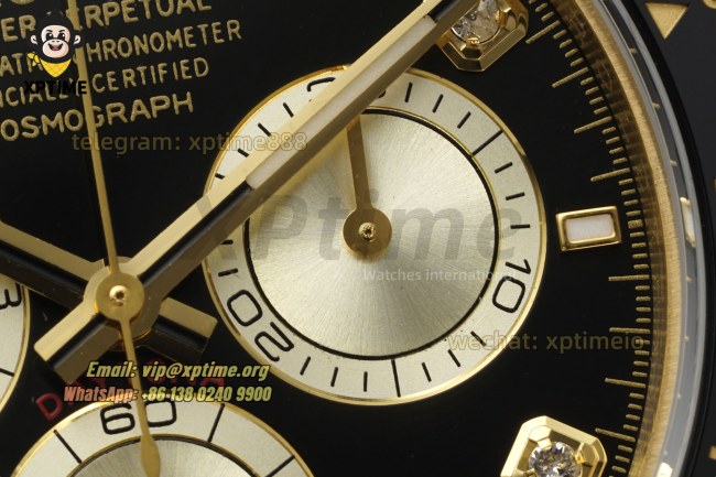 Daytona 126518 40mm Clean Black YG/Diamond on YG/RU Strap SH4131 Super Clone Daytona 126518 40mm Clean Black YG/Diamond on YG/RU Strap SH4131 Super Clone