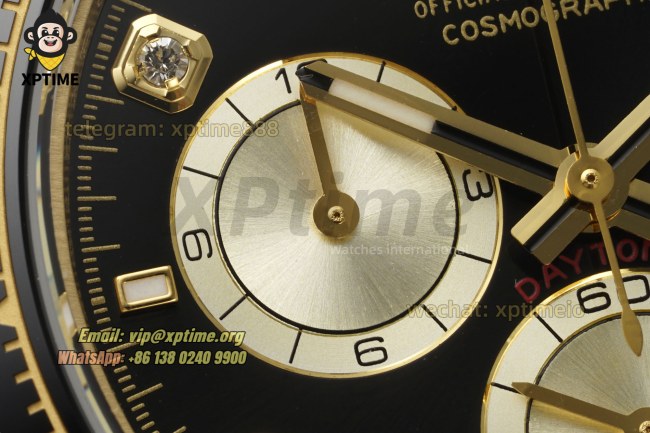 Daytona 126518 40mm Clean Black YG/Diamond on YG/RU Strap SH4131 Super Clone Daytona 126518 40mm Clean Black YG/Diamond on YG/RU Strap SH4131 Super Clone