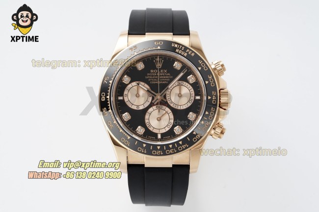 Daytona 126515 40mm Clean Black RG/Diamond on RG/RU Strap SH4131 Super Clone Daytona 126515 40mm Clean Black RG/Diamond on RG/RU Strap SH4131 Super Clone