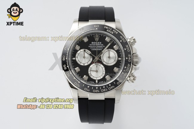 Daytona 126519 40mm Clean Black Silver/Diamond on SS/RU Strap SH4131 Super Clone Daytona 126519 40mm Clean Black Silver/Diamond on SS/RU Strap SH4131 Super Clone