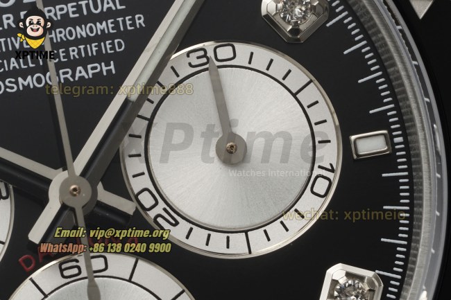 Daytona 126519 40mm Clean Black Silver/Diamond on SS/RU Strap SH4131 Super Clone Daytona 126519 40mm Clean Black Silver/Diamond on SS/RU Strap SH4131 Super Clone