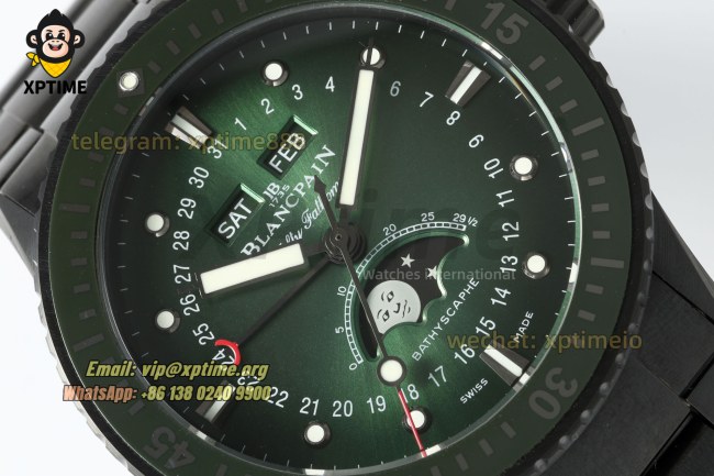 Fifty Fathoms 43.6mm DDDF Green/Dot & Numeral on Ceramic Bracelet A6654 Fifty Fathoms 43.6mm DDDF Green/Dot & Numeral on Ceramic Bracelet A6654