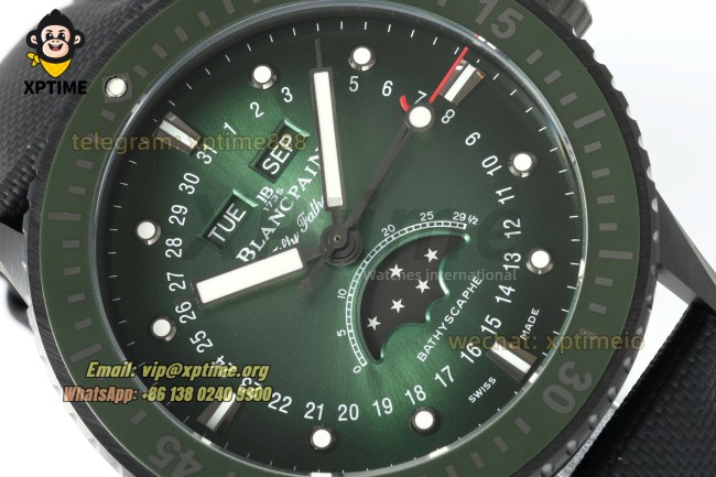 Fifty Fathoms 43.6mm DDDF Green/Dot & Numeral on Ceramic/Nato Strap A6654 Fifty Fathoms 43.6mm DDDF Green/Dot & Numeral on Ceramic/Nato Strap A6654