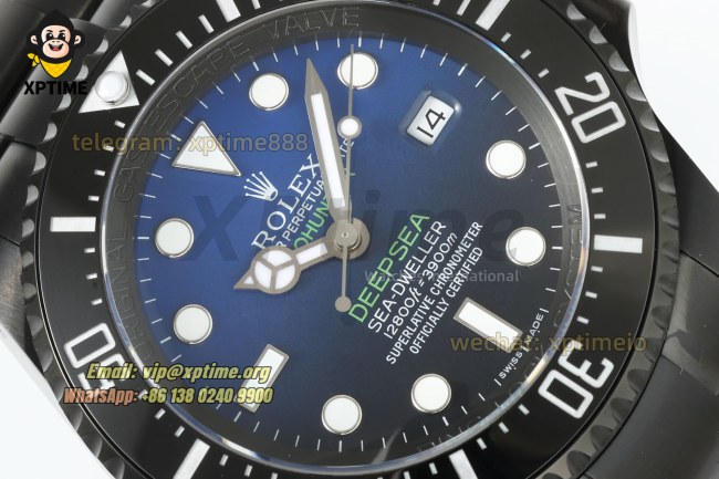 DeepSea Dweller 126660 43mm VSF Blue/Dot on DLC Bracelet HS3135 Super Clone DeepSea Dweller 126660 43mm VSF Blue/Dot on DLC Bracelet HS3135 Super Clone
