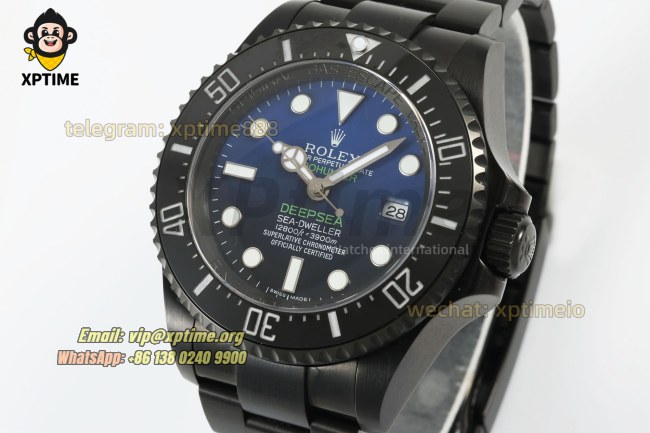 DeepSea Dweller 126660 43mm VSF Blue/Dot on DLC Bracelet HS3135 Super Clone DeepSea Dweller 126660 43mm VSF Blue/Dot on DLC Bracelet HS3135 Super Clone