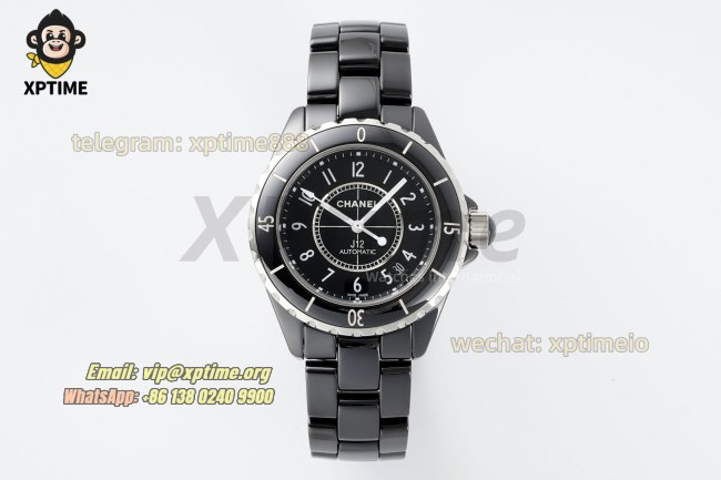 J12 38mm HTF Black/White Numeral on Black Ceramic Bracelet A2892 J12 38mm HTF Black/White Numeral on Black Ceramic Bracelet A2892