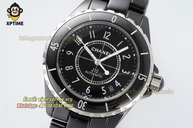 J12 38mm HTF Black/White Numeral on Black Ceramic Bracelet A2892 J12 38mm HTF Black/White Numeral on Black Ceramic Bracelet A2892