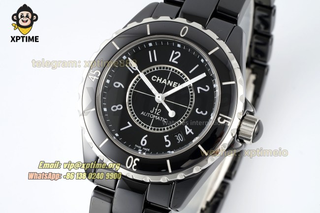 J12 38mm HTF Black/White Numeral on Black Ceramic Bracelet A2892 J12 38mm HTF Black/White Numeral on Black Ceramic Bracelet A2892