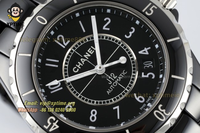 J12 38mm HTF Black/White Numeral on Black Ceramic Bracelet A2892 J12 38mm HTF Black/White Numeral on Black Ceramic Bracelet A2892