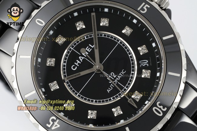 J12 38mm HTF Black/Diamond on Black Ceramic Bracelet A12.1 J12 38mm HTF Black/Diamond on Black Ceramic Bracelet A12.1