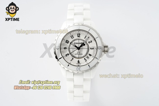 J12 38mm HTF White/Black Numeral on White Ceramic Bracelet A2892 J12 38mm HTF White/Black Numeral on White Ceramic Bracelet A2892