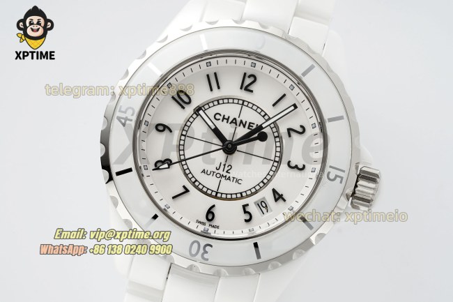 J12 38mm HTF White/Black Numeral on White Ceramic Bracelet A2892 J12 38mm HTF White/Black Numeral on White Ceramic Bracelet A2892