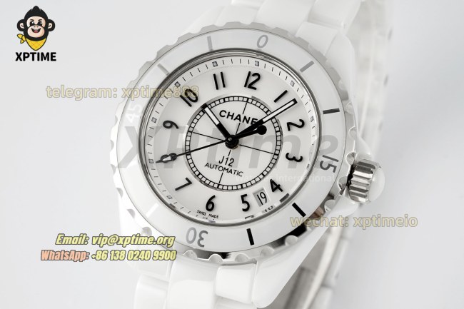 J12 38mm HTF White/Black Numeral on White Ceramic Bracelet A2892 J12 38mm HTF White/Black Numeral on White Ceramic Bracelet A2892