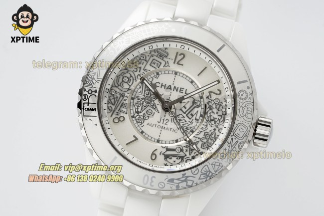 J12 38mm HTF White/Numeral on White Ceramic Bracelet A12.1 J12 38mm HTF White/Numeral on White Ceramic Bracelet A12.1