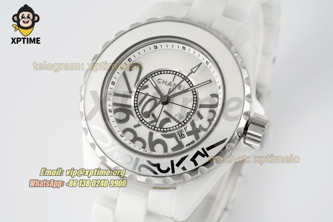 J12 33mm HTF White/Numeral on White Ceramic Bracelet Quartz J12 33mm HTF White/Numeral on White Ceramic Bracelet Quartz