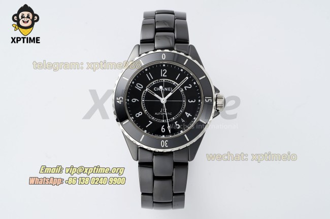 J12 38mm HTF Black/White Numeral on Black Ceramic Bracelet A12.1 J12 38mm HTF Black/White Numeral on Black Ceramic Bracelet A12.1