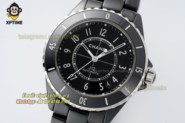 J12 38mm HTF Black/White Numeral on Black Ceramic Bracelet A12.1 J12 38mm HTF Black/White Numeral on Black Ceramic Bracelet A12.1
