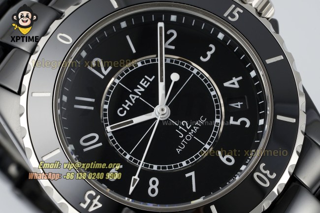 J12 38mm HTF Black/White Numeral on Black Ceramic Bracelet A12.1 J12 38mm HTF Black/White Numeral on Black Ceramic Bracelet A12.1