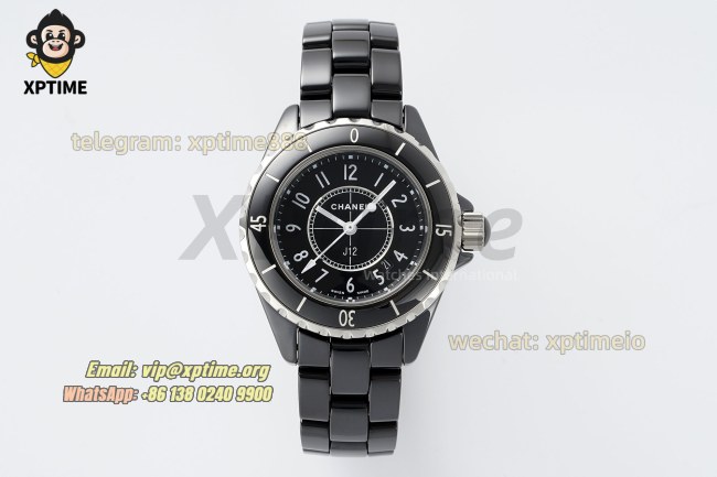 J12 33mm HTF Black/White Numeral on Black Ceramic Bracelet Quartz J12 33mm HTF Black/White Numeral on Black Ceramic Bracelet Quartz