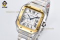 Santos De Cartier 35mm BVF White/Roman on YG/SS Bracelet MY9039 Santos De Cartier 35mm BVF White/Roman on YG/SS Bracelet MY9039