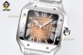 Santos De Cartier 35mm BVF Brown/Roman on SS/SS Bracelet MY9039 Santos De Cartier 35mm BVF Brown/Roman on SS/SS Bracelet MY9039