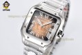 Santos De Cartier 35mm BVF Brown/Roman on SS/SS Bracelet MY9039 Santos De Cartier 35mm BVF Brown/Roman on SS/SS Bracelet MY9039