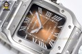 Santos De Cartier 35mm BVF Brown/Roman on SS/SS Bracelet MY9039 Santos De Cartier 35mm BVF Brown/Roman on SS/SS Bracelet MY9039