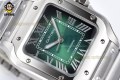 Santos De Cartier 35mm BVF Green/Roman on SS/SS Bracelet MY9039 Santos De Cartier 35mm BVF Green/Roman on SS/SS Bracelet MY9039