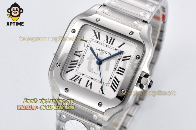 Santos De Cartier 35mm BVF White/Roman on SS/SS Bracelet MY9039 Santos De Cartier 35mm BVF White/Roman on SS/SS Bracelet MY9039