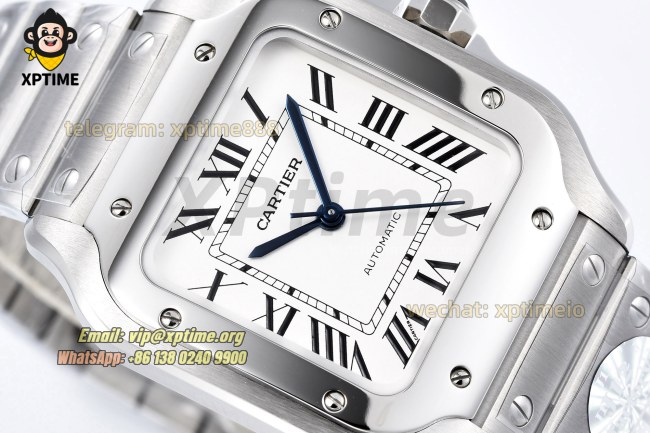 Santos De Cartier 35mm BVF White/Roman on SS/SS Bracelet MY9039 Santos De Cartier 35mm BVF White/Roman on SS/SS Bracelet MY9039