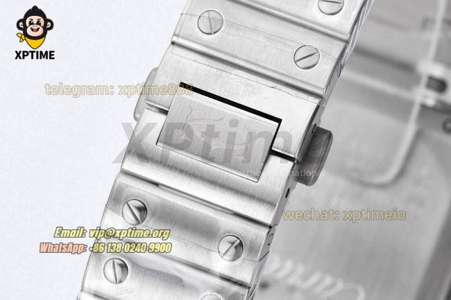 Santos De Cartier 35mm BVF Brown/Roman on SS/SS Bracelet MY9039 Santos De Cartier 35mm BVF Brown/Roman on SS/SS Bracelet MY9039