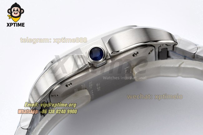 Santos De Cartier 35mm BVF Green/Roman on SS/SS Bracelet MY9039 Santos De Cartier 35mm BVF Green/Roman on SS/SS Bracelet MY9039