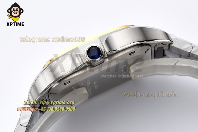 Santos De Cartier 35mm BVF White/Roman on YG/SS Bracelet MY9039 Santos De Cartier 35mm BVF White/Roman on YG/SS Bracelet MY9039