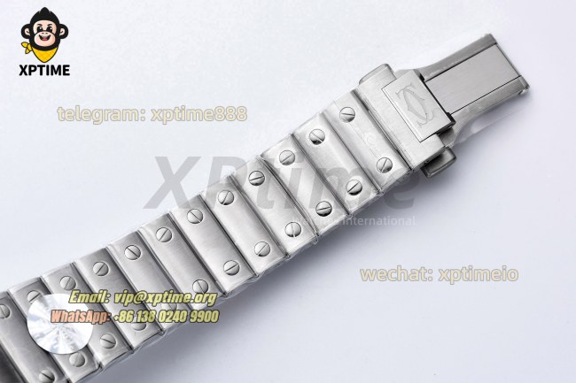 Santos De Cartier 35mm BVF Green/Roman on SS/SS Bracelet MY9039 Santos De Cartier 35mm BVF Green/Roman on SS/SS Bracelet MY9039