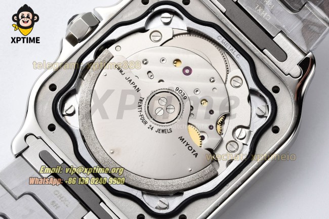 Santos De Cartier 35mm BVF Brown/Roman on SS/SS Bracelet MY9039 Santos De Cartier 35mm BVF Brown/Roman on SS/SS Bracelet MY9039