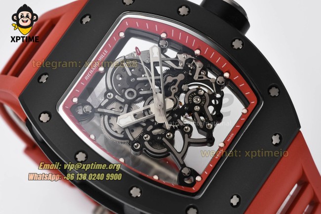 RM055 43mm Sketelon/Red on CER/ RU Strap RMUL2 RM055 43mm Sketelon/Red on CER/ RU Strap RMUL2