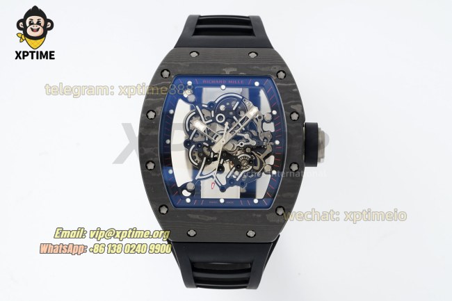 RM055 43mm KVF Carbon NTPT Sketelon/Black on TI/RU Strap RMUL2 RM055 43mm KVF Carbon NTPT Sketelon/Black on TI/RU Strap RMUL2