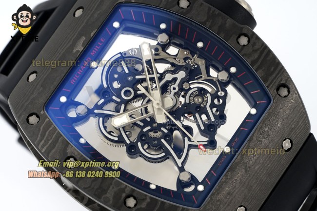 RM055 43mm KVF Carbon NTPT Sketelon/Black on TI/RU Strap RMUL2 RM055 43mm KVF Carbon NTPT Sketelon/Black on TI/RU Strap RMUL2