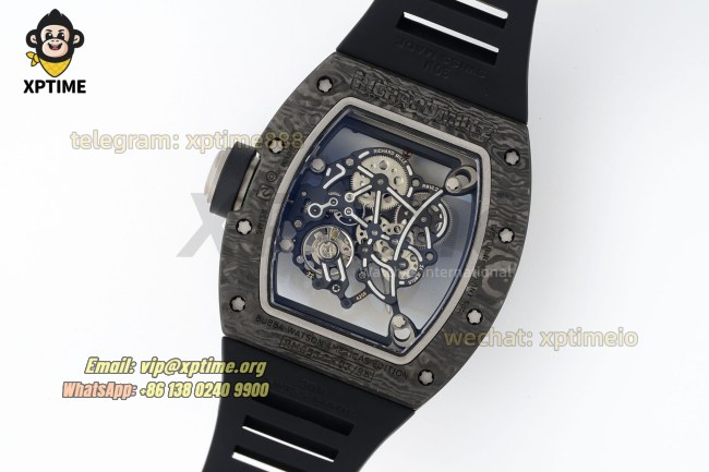 RM055 43mm KVF Carbon NTPT Sketelon White/Red on TI/RU Strap RMUL2 RM055 43mm KVF Carbon NTPT Sketelon White/Red on TI/RU Strap RMUL2