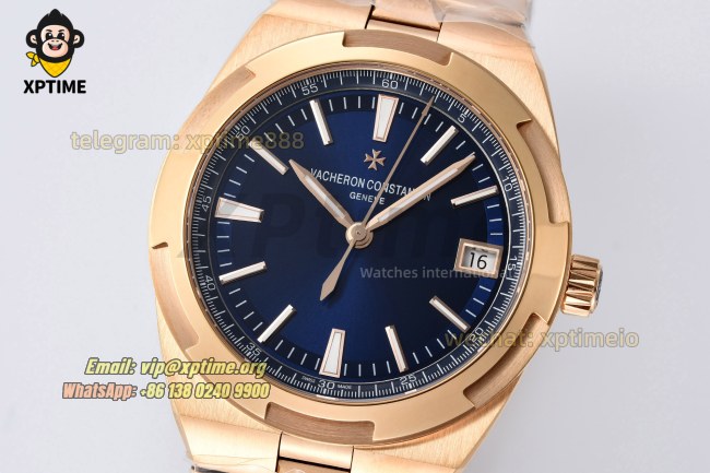 Overseas 4500V 41mm PPF Blue/Stick on RG/RG Bracelet A5100 Overseas 4500V 41mm PPF Blue/Stick on RG/RG Bracelet A5100