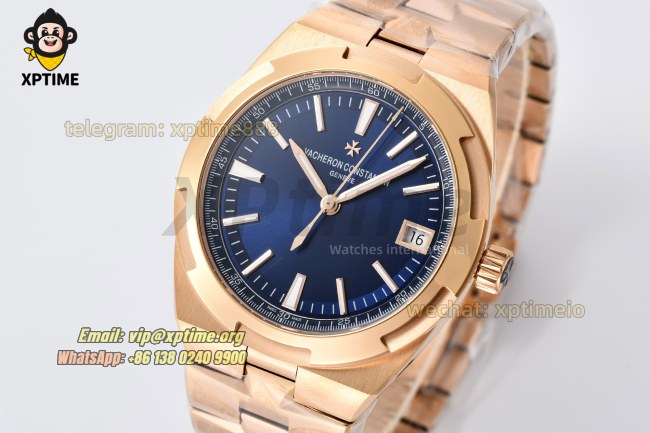 Overseas 4500V 41mm PPF Blue/Stick on RG/RG Bracelet A5100 Overseas 4500V 41mm PPF Blue/Stick on RG/RG Bracelet A5100