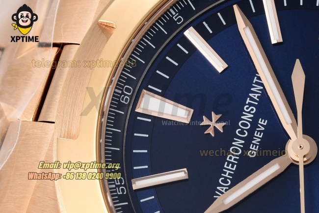 Overseas 4500V 41mm PPF Blue/Stick on RG/RG Bracelet A5100 Overseas 4500V 41mm PPF Blue/Stick on RG/RG Bracelet A5100