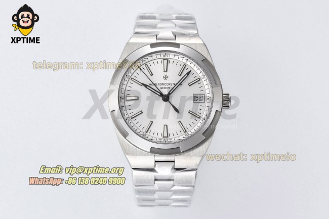 Overseas 4500V 41mm PPF White/Stick on SS/SS Bracelet A5100 Overseas 4500V 41mm PPF White/Stick on SS/SS Bracelet A5100