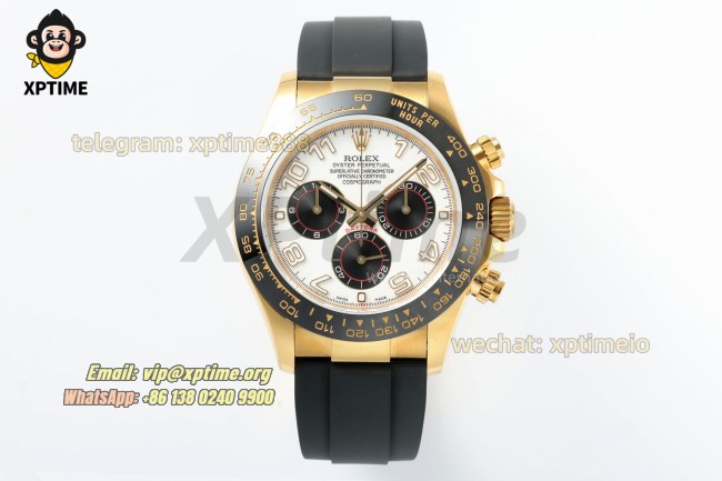 Daytona 126518 40mm QF White & Black/Numeral on YG/RU Strap SH4130 V11 Super Clone (Weighted) Daytona 126518 40mm QF White & Black/Numeral on YG/RU Strap SH4130 V11 Super Clone (Weighted)