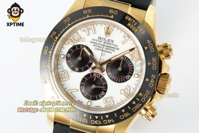Daytona 126518 40mm QF White & Black/Numeral on YG/RU Strap SH4130 V11 Super Clone (Weighted) Daytona 126518 40mm QF White & Black/Numeral on YG/RU Strap SH4130 V11 Super Clone (Weighted)
