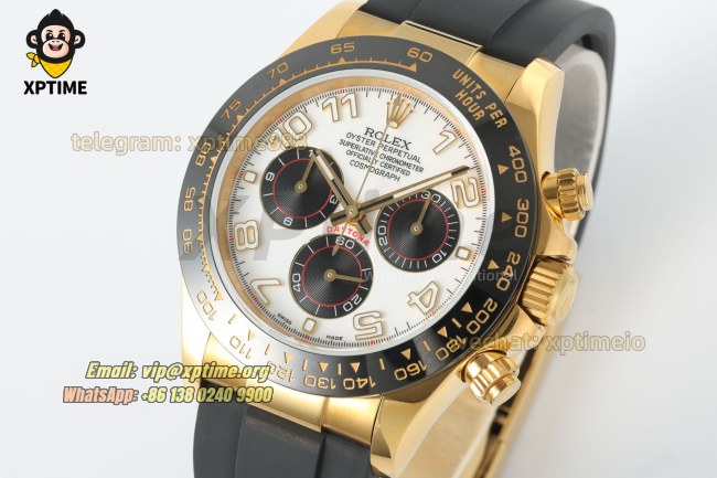Daytona 126518 40mm QF White & Black/Numeral on YG/RU Strap SH4130 V11 Super Clone (Weighted) Daytona 126518 40mm QF White & Black/Numeral on YG/RU Strap SH4130 V11 Super Clone (Weighted)