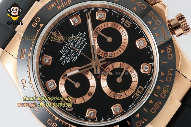 Daytona 126518 40mm QF Black/Diamond on RG/RU Strap SH4130 V11 Super Clone (Weighted) Daytona 126518 40mm QF Black/Diamond on RG/RU Strap SH4130 V11 Super Clone (Weighted)