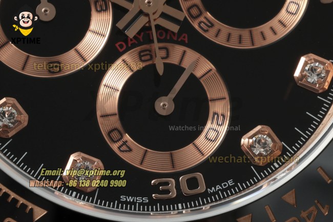 Daytona 126518 40mm QF Black/Diamond on RG/RU Strap SH4130 V11 Super Clone (Weighted) Daytona 126518 40mm QF Black/Diamond on RG/RU Strap SH4130 V11 Super Clone (Weighted)
