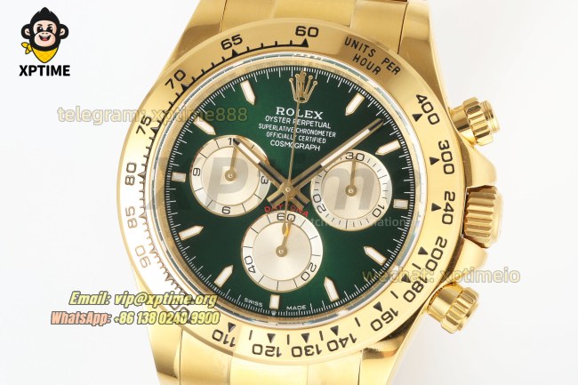 Daytona 126508 40mm QF Green & Golden/Sticks on YG/YG Bracelet V6 SH4131 Super Clone (Weighted) Daytona 126508 40mm QF Green & Golden/Sticks on YG/YG Bracelet V6 SH4131 Super Clone (Weighted)